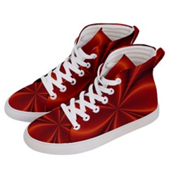 Abstract Background Design Red Men s Hi-top Skate Sneakers by Sudhe