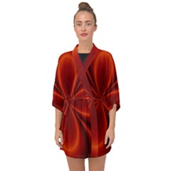 Abstract Background Design Red Half Sleeve Chiffon Kimono by Sudhe