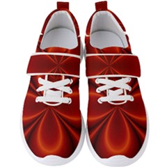 Abstract Background Design Red Men s Velcro Strap Shoes by Sudhe