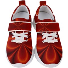 Abstract Background Design Red Kids  Velcro Strap Shoes by Sudhe