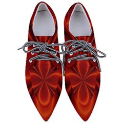 Abstract Background Design Red Pointed Oxford Shoes by Sudhe