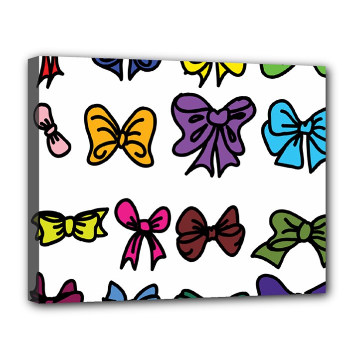 Bows Cartoon Ribbon Canvas 14  x 11  (Stretched)