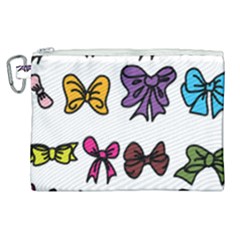 Bows Cartoon Ribbon Canvas Cosmetic Bag (XL)