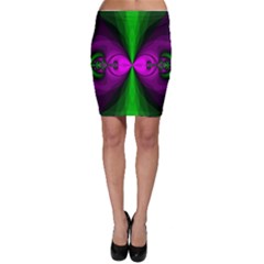 Abstract Artwork Fractal Background Green Purple Bodycon Skirt by Sudhe