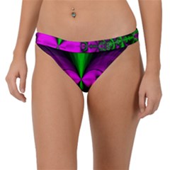 Abstract Artwork Fractal Background Green Purple Band Bikini Bottom by Sudhe