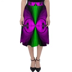 Abstract Artwork Fractal Background Green Purple Classic Midi Skirt by Sudhe