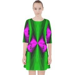 Abstract Artwork Fractal Background Green Purple Pocket Dress by Sudhe