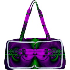 Abstract Artwork Fractal Background Green Purple Multi Function Bag by Sudhe