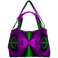 Abstract Artwork Fractal Background Green Purple Double Compartment Shoulder Bag