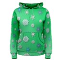 Snowflakes Winter Christmas Green Women s Pullover Hoodie View1