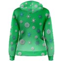 Snowflakes Winter Christmas Green Women s Pullover Hoodie View2