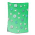 Snowflakes Winter Christmas Green Small Tapestry View1