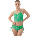 Snowflakes Winter Christmas Green Mini Tank Bikini Set View1