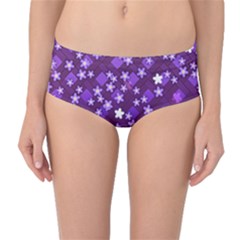 Ross Pattern Square Mid-waist Bikini Bottoms