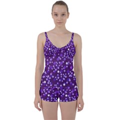 Ross Pattern Square Tie Front Two Piece Tankini