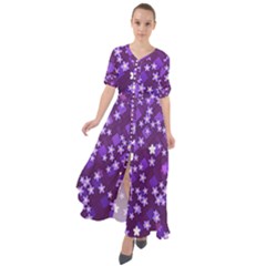 Ross Pattern Square Waist Tie Boho Maxi Dress