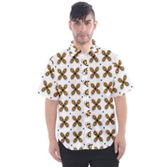 Pattern Orange Men s Short Sleeve Shirt