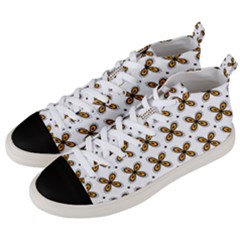 Pattern Orange Men s Mid-top Canvas Sneakers