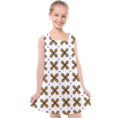 Pattern Orange Kids  Cross Back Dress