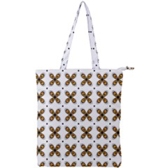 Pattern Orange Double Zip Up Tote Bag