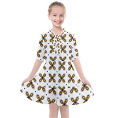 Pattern Orange Kids  All Frills Chiffon Dress