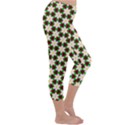 Pattern Flowers White Green Capri Winter Leggings  View3