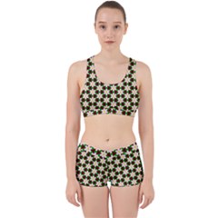 Pattern Flowers White Green Work It Out Gym Set