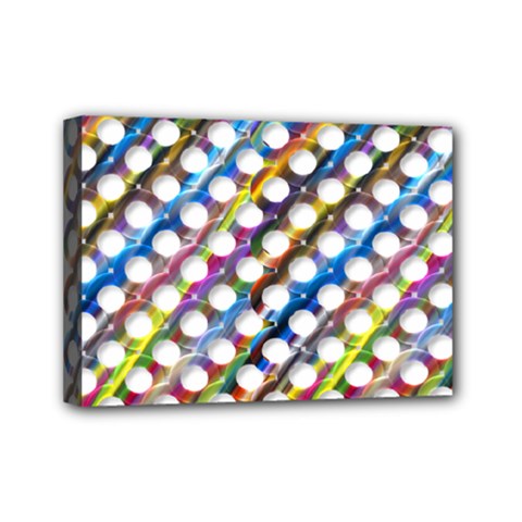 Rings Geometric Circles Random Mini Canvas 7  X 5  (stretched)