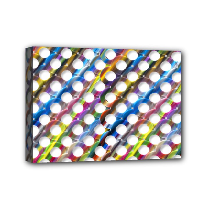 Rings Geometric Circles Random Mini Canvas 7  x 5  (Stretched)