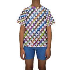 Rings Geometric Circles Random Kids  Short Sleeve Swimwear