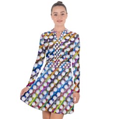 Rings Geometric Circles Random Long Sleeve Panel Dress