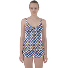 Rings Geometric Circles Random Tie Front Two Piece Tankini by HermanTelo