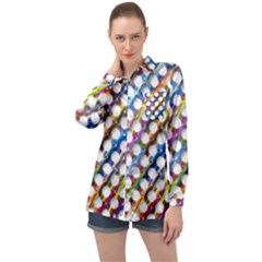 Rings Geometric Circles Random Long Sleeve Satin Shirt