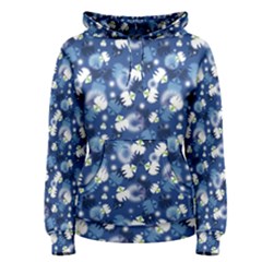 White Flowers Summer Plant Women s Pullover Hoodie