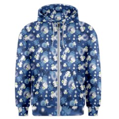 White Flowers Summer Plant Men s Zipper Hoodie