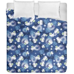 White Flowers Summer Plant Duvet Cover Double Side (california King Size)