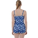 White Flowers Summer Plant Tie Front Two Piece Tankini View2