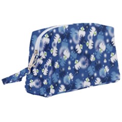 White Flowers Summer Plant Wristlet Pouch Bag (large)