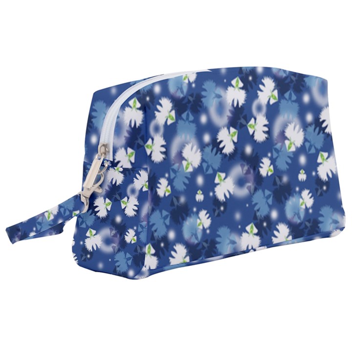 White Flowers Summer Plant Wristlet Pouch Bag (Large)