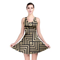 Geometric Pattern   Seamless Luxury Gold Vector Reversible Skater Dress