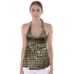 Geometric Pattern   Seamless Luxury Gold Vector Babydoll Tankini Top by Sudhe