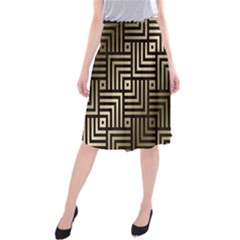 Geometric Pattern   Seamless Luxury Gold Vector Midi Beach Skirt by Sudhe