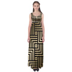 Geometric Pattern   Seamless Luxury Gold Vector Empire Waist Maxi Dress