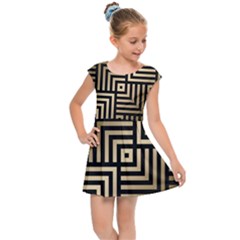 Geometric Pattern   Seamless Luxury Gold Vector Kids  Cap Sleeve Dress by Sudhe