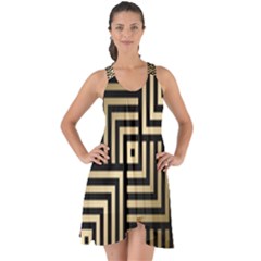 Geometric Pattern   Seamless Luxury Gold Vector Show Some Back Chiffon Dress by Sudhe