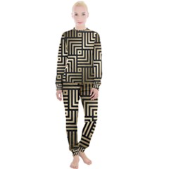 Geometric Pattern   Seamless Luxury Gold Vector Women s Lounge Set by Sudhe