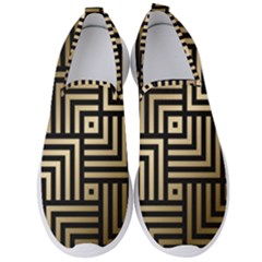 Geometric Pattern   Seamless Luxury Gold Vector Men s Slip On Sneakers