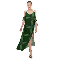 Background Pattern Design Geometric Green Maxi Chiffon Cover Up Dress