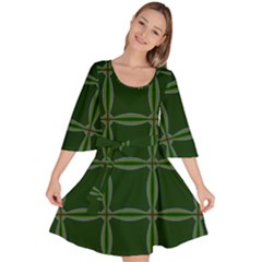 Background Pattern Design Geometric Green Velour Kimono Dress by Sudhe