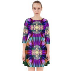 Abstract Art Fractal Creative Green Smock Dress